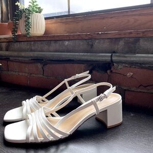 Reformation White Heeled Sandal Size 8